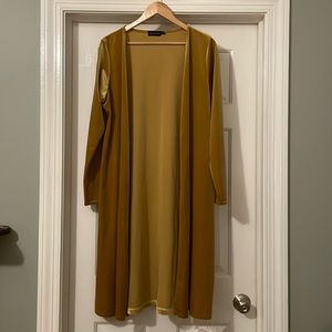 Mustard yellow velvet duster